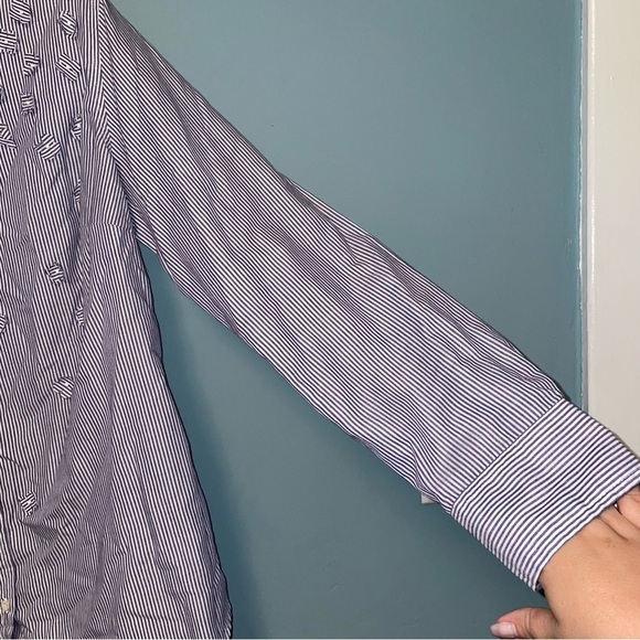 A New Day Striped Button Down with Floral Accent Size XXL - Picture 4 of 7